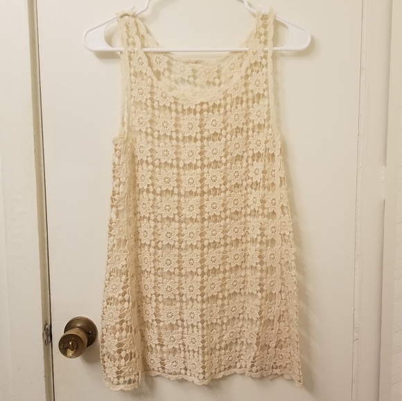 Boho Crochet Floral Lace Overlay Dress - Picture 1 of 4